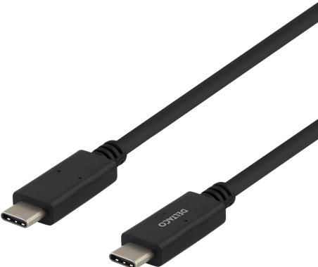 Image du produit Deltaco Câble USB 2.0 type C - C 1m svart (1 m, USB 2.0)