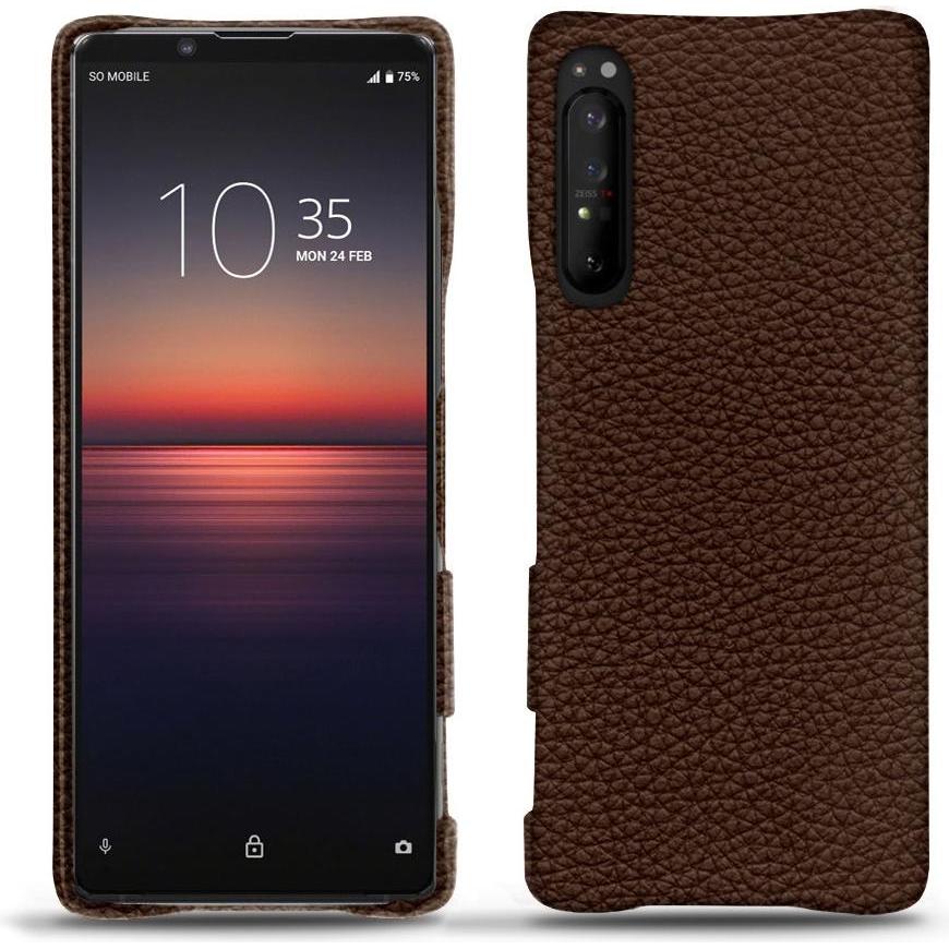 Noreve Lederschutzhülle (Sony Xperia 1 II), Smartphone Hülle, Braun