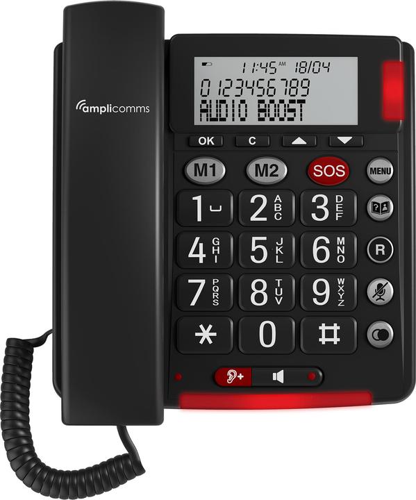 Actual product image amplicom ms BigTel 50 Alarm Plus DE/FR Analogue telephone dark grey