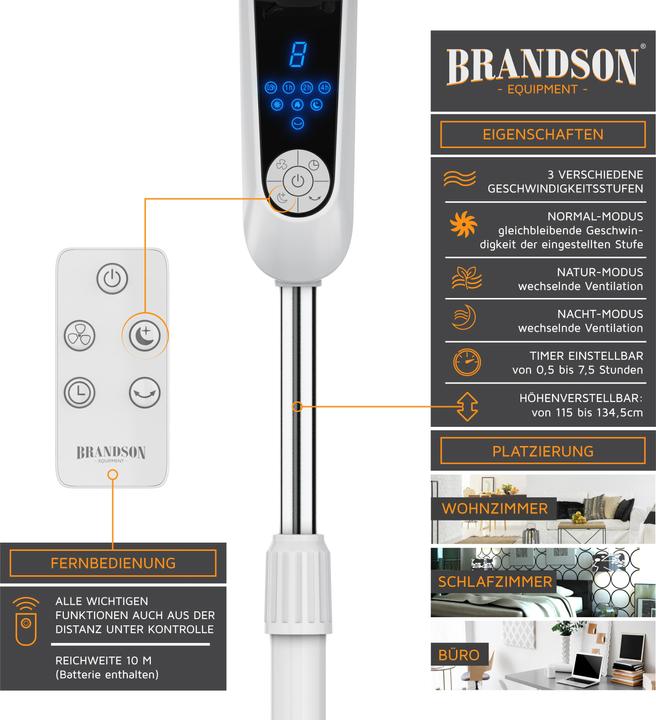 Image du produit Brandson Ventilateur sur pied (57 dB)