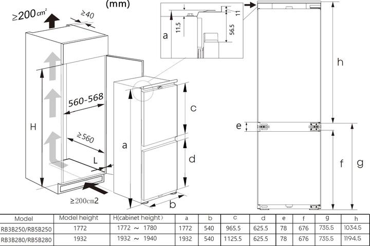 Produktbild Hisense RB3B250SAWE (252 l)