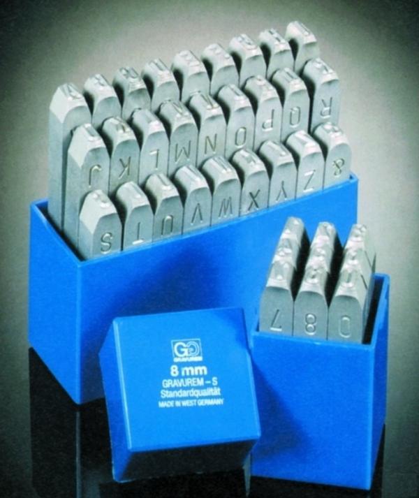 Actual product image BETA GRAVUREM-S Standard punch numbers, punch stamps, embossing stamps, punch numbers - numbers 0-9 / 7mm