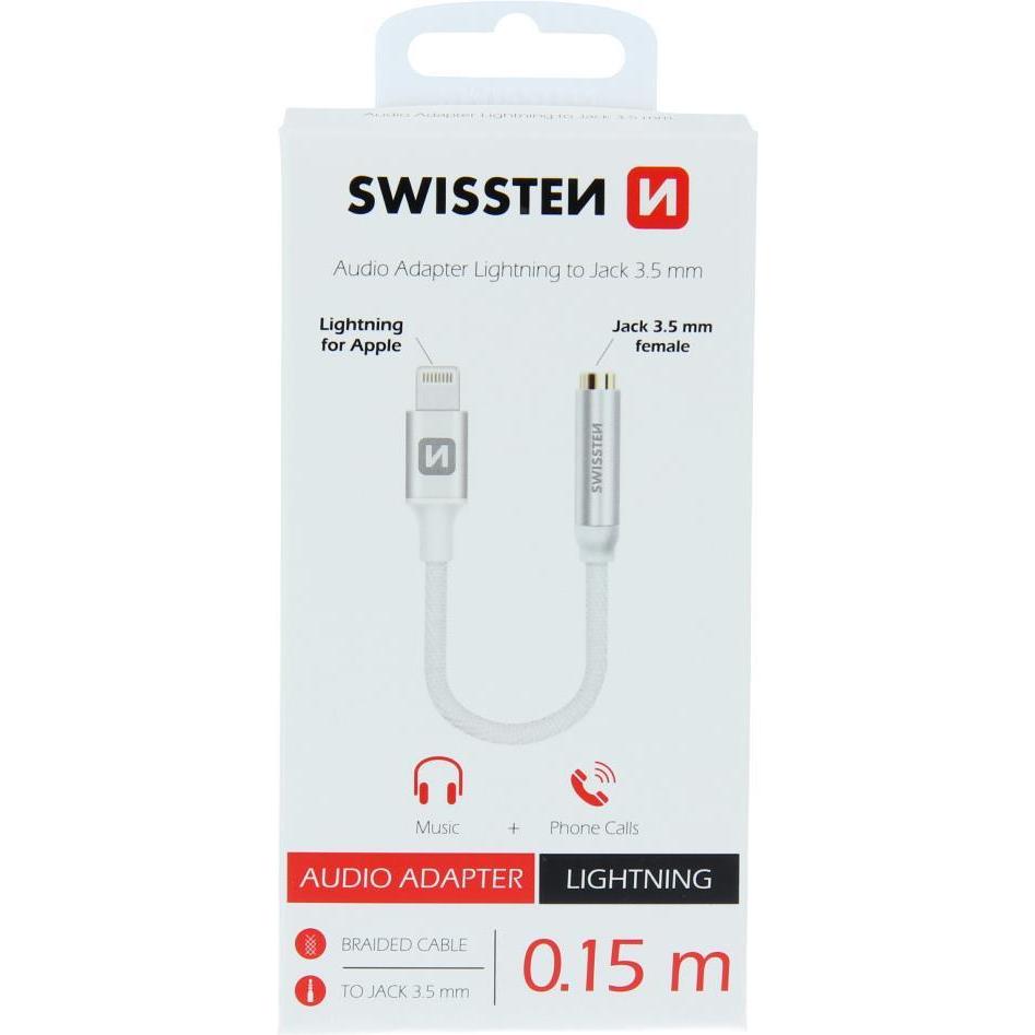 Thumbnail - Swissten Lightning / 3.5mm Audioadapter (3.5mm Klinke, Lightning), Mobilgerät Adapter, Silber