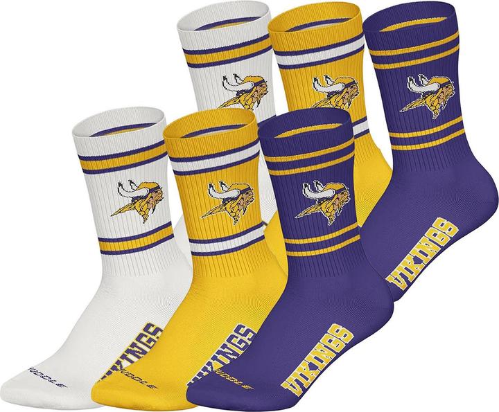Produktbild NFL Freizeitsocken Minnesota Vikings Crew (6er Pack, 43 - 46)