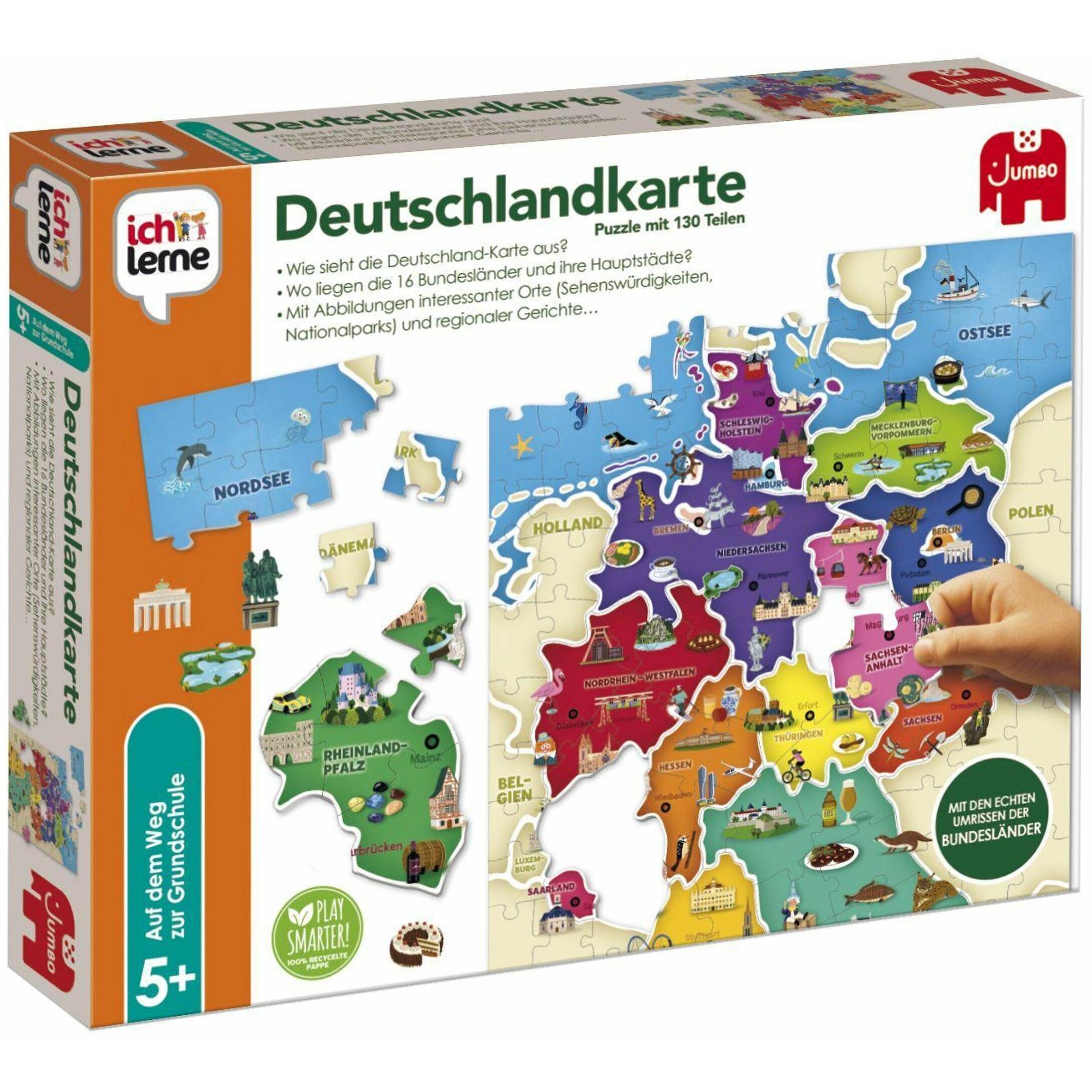 Jumbo Ich lerne Deutschlandkarte 19927 (130 Teile) (19927)