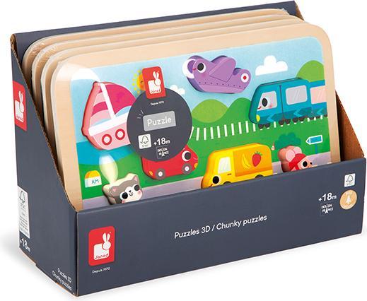 Image du produit Janod Chunky Puzzle Les Vehicules (7 pièces)