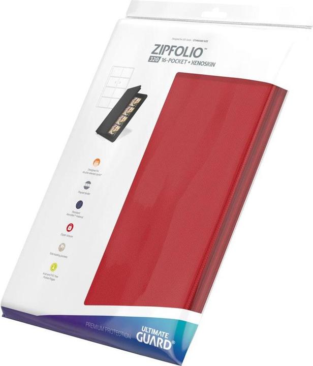 Produktbild Ultimate Guard UGD010435 - Zipfolio 320 – 16-Pocket Xenoskin Kartenmappe, rot