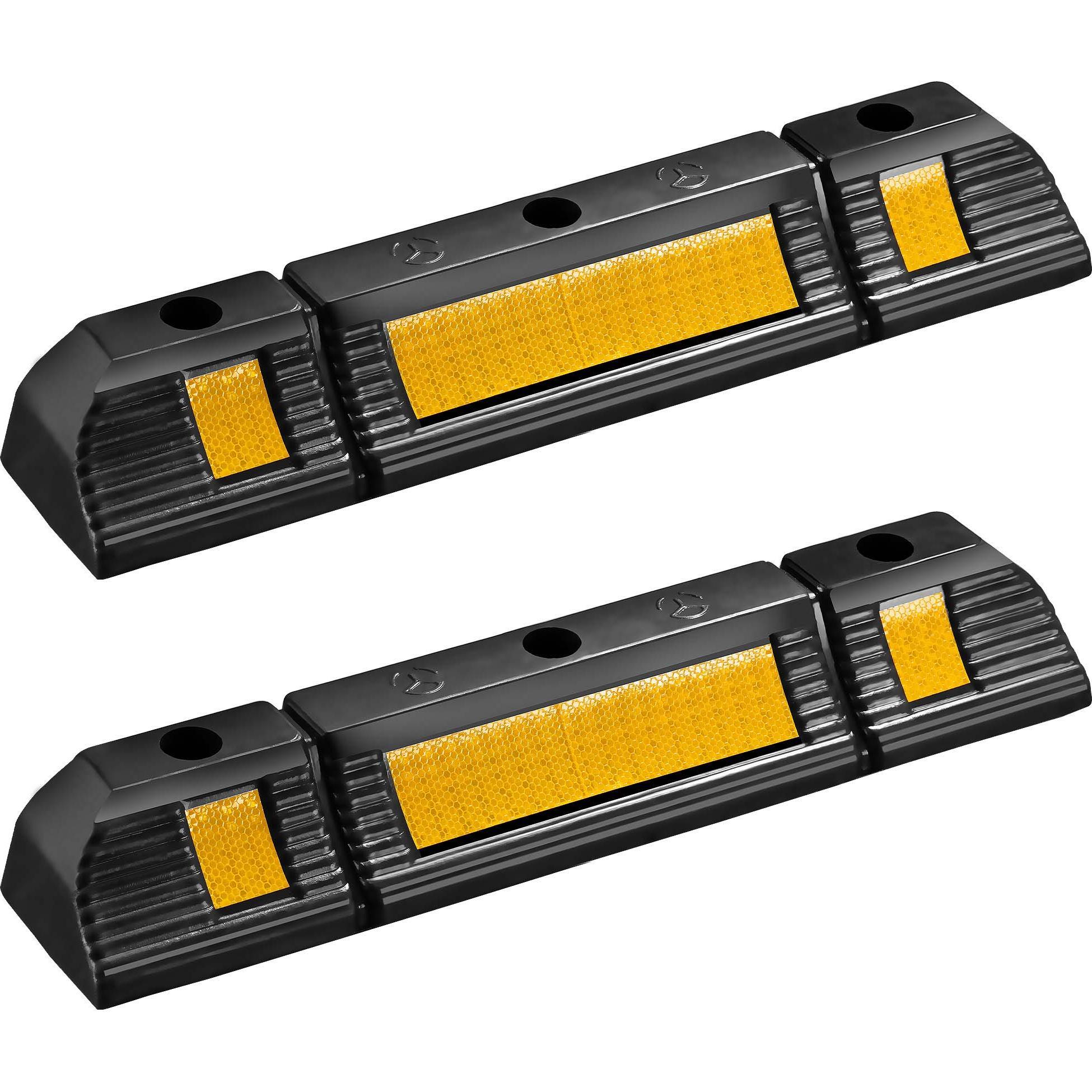 Wiltec, Garagenausstattung, Radstopper 60x12x8cm 2x Einparkhilfe Gummi Anfahrschutz Parkhilfe Garage