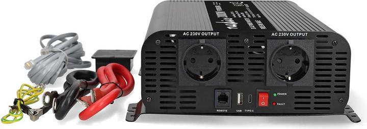 Produktbild Nedis Power Inverter Reine Sinus-Wellen - Eingangsspannung: 24 V DC - Geräteausgangsanschluss: Type