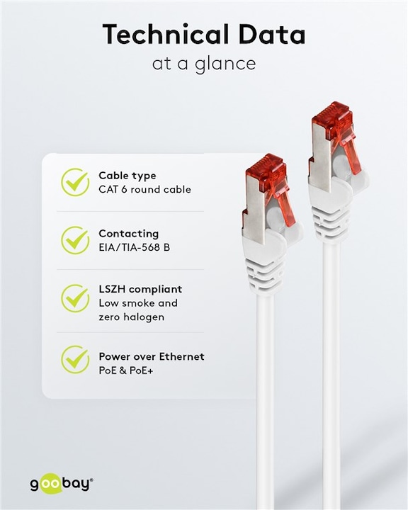 Produktbild Goobay Netzwerkkabel LS0H S/FTP (S/FTP, CAT6, 20 m)
