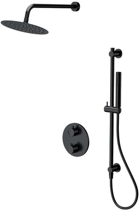 Cersanit Zestaw prysznicowy SET B553 zestaw podtynkowy, ZEN czarny, z baterią termostatyczną wannowo