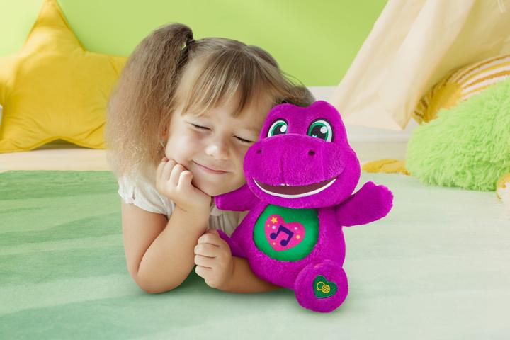 Actual product image Fisher-Price Barney's World Sing Along Barney Plush, 10.5-Inch Figure, Songs, Sounds & Soft Texture (27 cm)