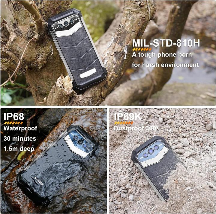 Produktbild Doogee Outdoor-Smartphone mit 5G, 22.000 mAh Akku, 108 MP Kamera, 6,6 Zoll Display (256 GB, Silber, 6.60", Dual SIM, 5G)
