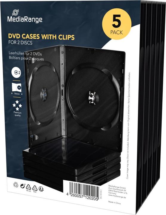 Produktbild MediaRange DVD Ersatzhüllen, für 1 DVD-Medium, 5 Stück