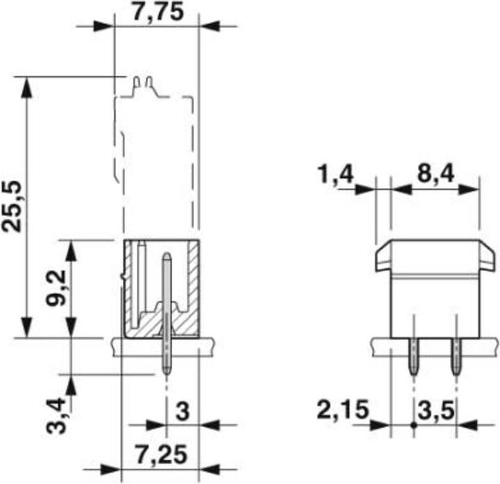 Produktbild Phoenix Contact Stiftgehäuse-Kabel Polzahl Gesamt 7 Rastermass: 3.5 mm 1731536 50 St.