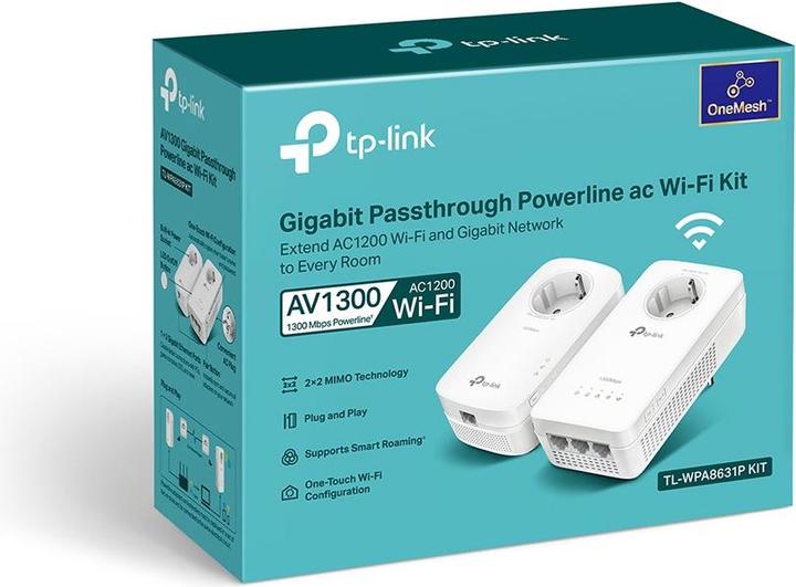 Actual product image TP-Link WLAN Powerline Adapter Set TL-WPA8631P KIT(Dualband WLAN 1200Mbit/s, AV1300 Powerline, Steck (1300 Mbit/s)