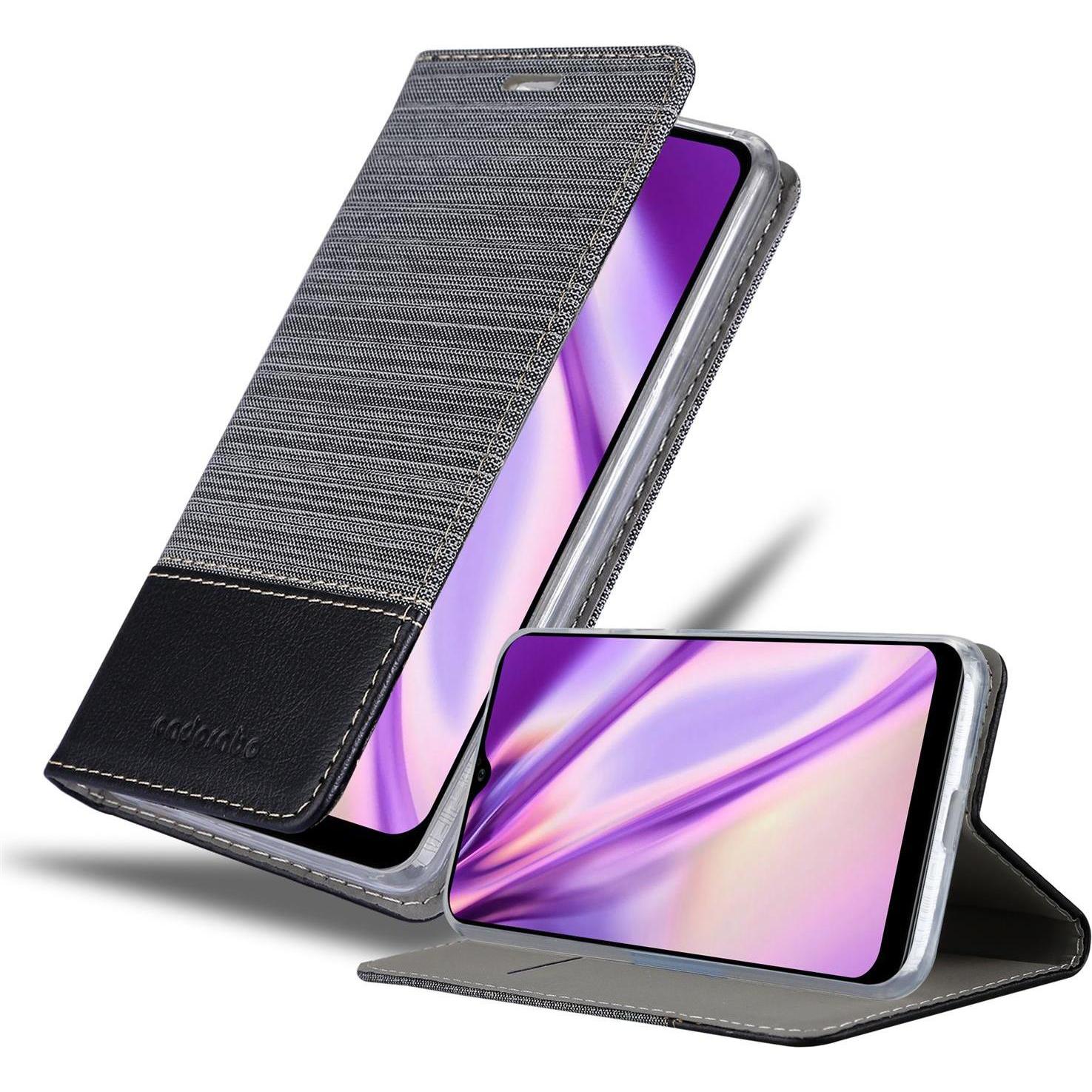 Cadorabo Book Jeans Optik Cover (Samsung Galaxy A10s), Smartphone Hülle, Grau