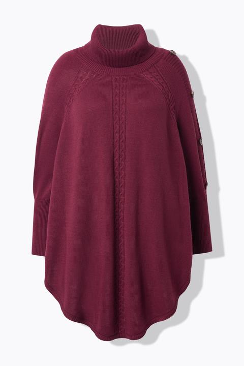 Produktbild Miamoda Pullover, Poncho-Style, Zopfmuster, Zipfelsaum (54)