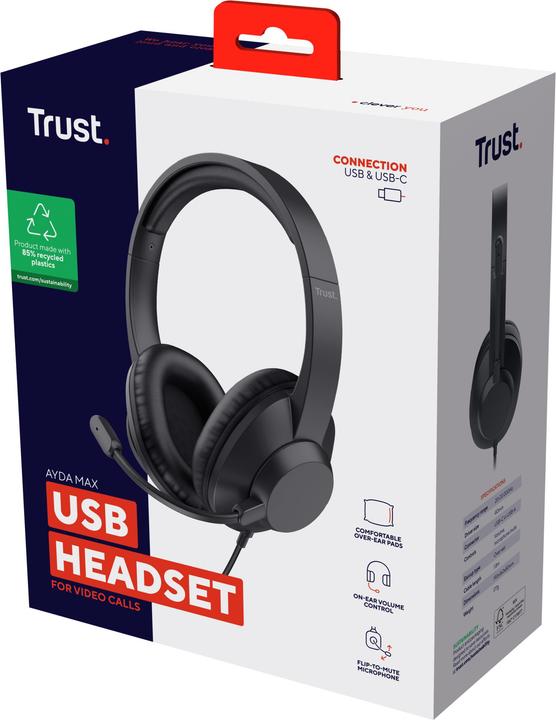 Produktbild Trust Ayda Max USB Stereo Headset (Kabelgebunden, USB-A)