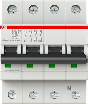 Produktbild ABB S203-K32NA Sicherungsautomat 32A pro M compact 3p+NA