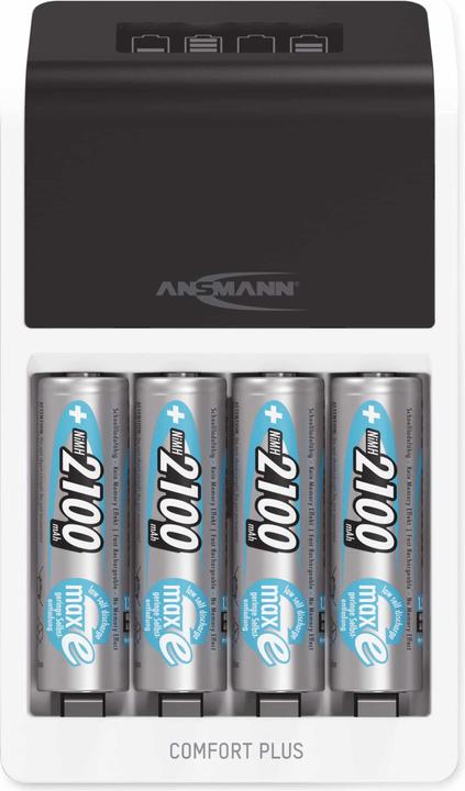 Actual product image Ansmann 1001-0094 Comfort Plus quick charger for NiMH batteries, AA or AAA (1 pcs., AA, AAA, 2100 mAh, Battery + charger)