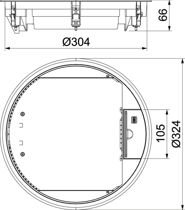 Produktbild OBO Bettermann OBO GESR910U9011 GerÃ¤teeinsatz graphitschwarz rund