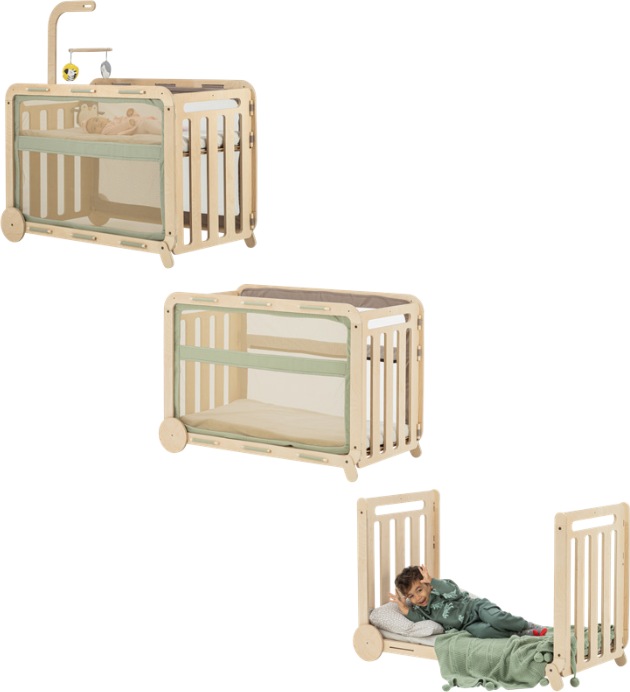 Image du produit MamaToyz Berceau évolutif avec table à langer MyCrib