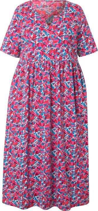 Actual product image Ulla Popken Tiny Floral Print Knit Empire Knit A-Line Pocket Dress (50, 52)
