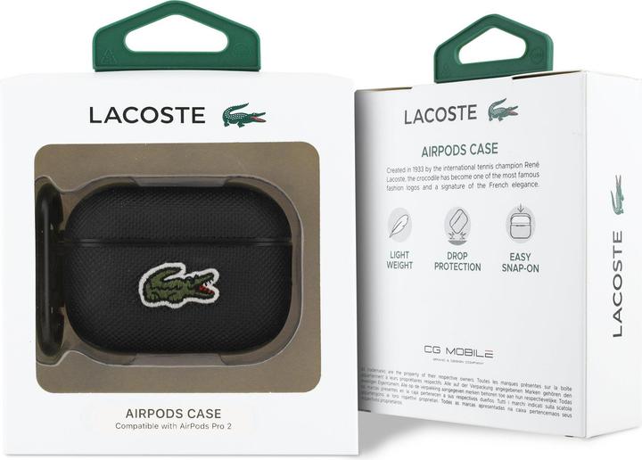 Produktbild Lacoste Petit Pique Croc Logo Patch Case for AirPods Pro 2 Black (Kopfhörer Hülle)