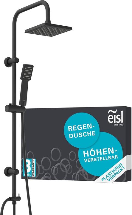Image du produit Eisl Douche à effet pluie salle de bains EASY ENERGY Ensemble de douche suspendu noir mat Système de