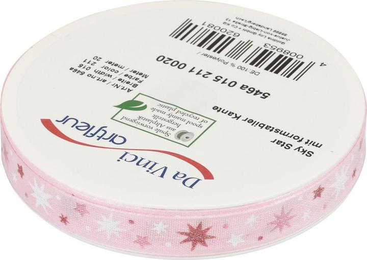 Produktbild Viana Geschenkband Weihnachten mit Sternmuster und Glitter 20 Meter