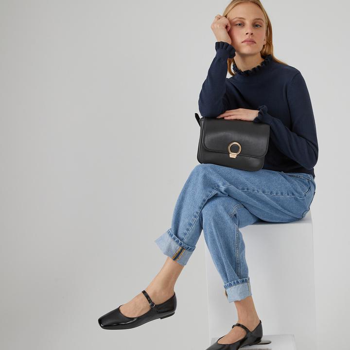 Actual product image La Redoute Collections Jumper with ruffled stand-up collar and long sleeves (L)