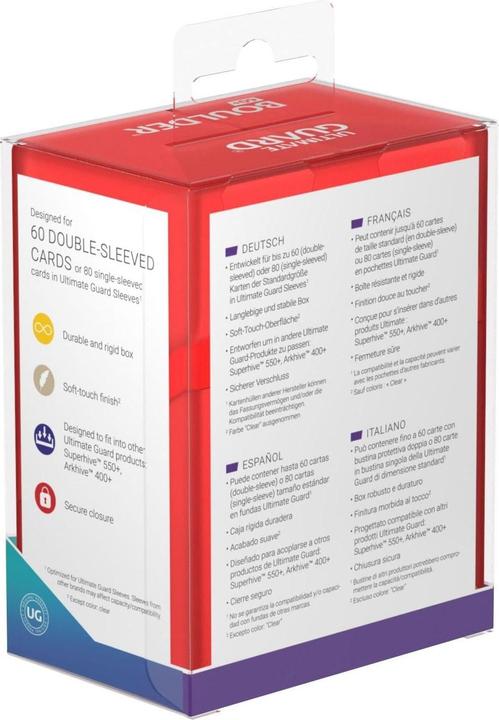 Actual product image Ultimate Guard Card Box Boulder Deck Case Standard Size 60+ Ruby