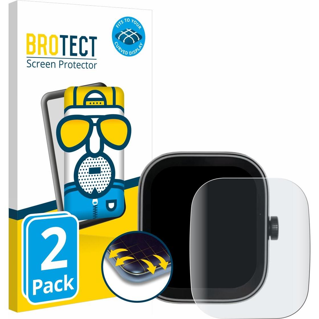 BROTECT Full-Screen Displayschutz Matt, Smartwatch Schutzfolie, Grau