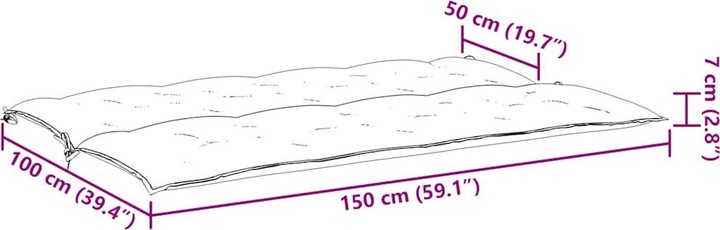 Actual product image VidaXL Coussin de chaise (150 x 50 x 7 cm)