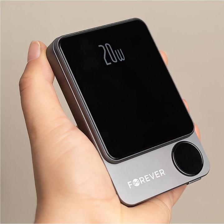 Immagine prodotto Forever power bank wireless MATB-200 20W PD 5000 mAh magnetico nero (5000 mAh, 20 W, 18.50 Wh)