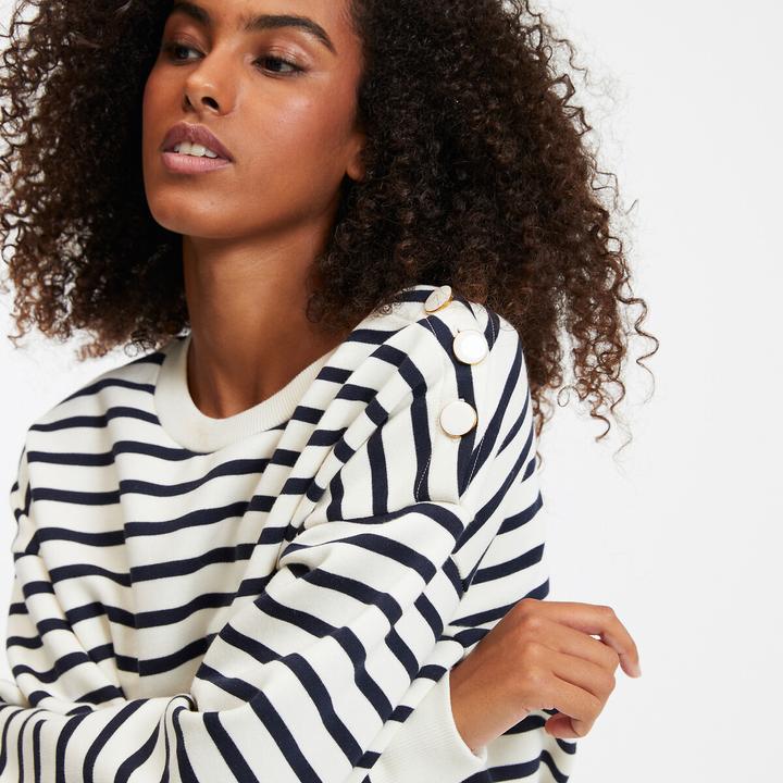 Immagine prodotto La Redoute Collections Gestreiftes Sweatshirt mit geknöpfter Schulter (XS)