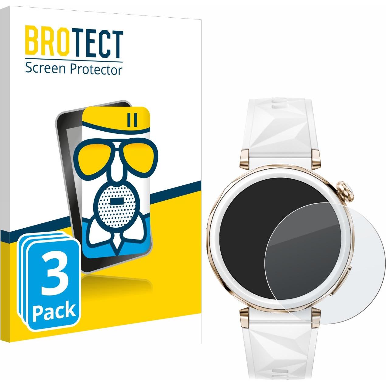BROTECT Schutzglas Schutzfolie Glas Folie Displayschutz matt, Smartwatch Schutzfolie, Grau