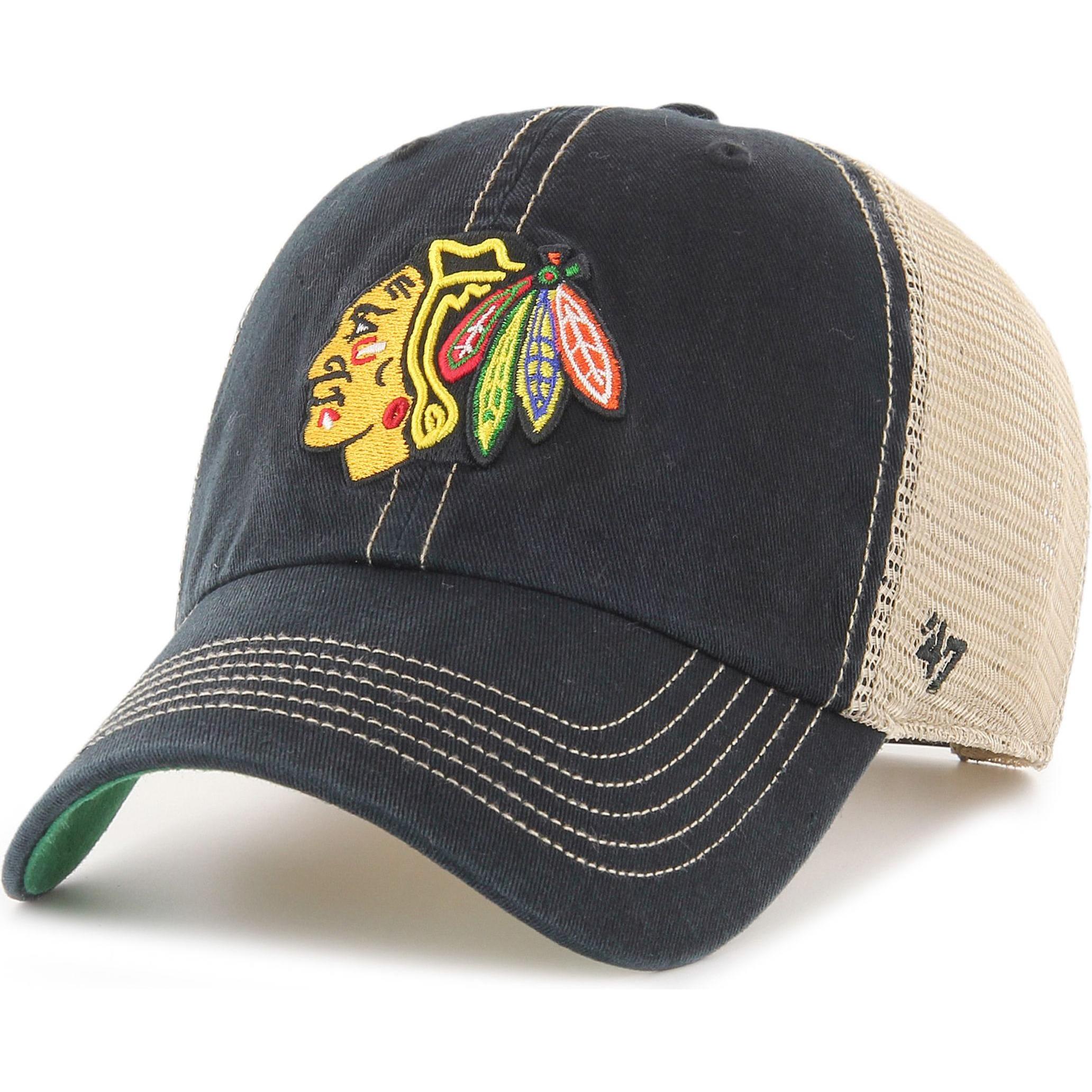 47 Brand, Herren, Cap, Trucker Vintage Cap - TRAWLER Chicago Blackhawks, Schwarz