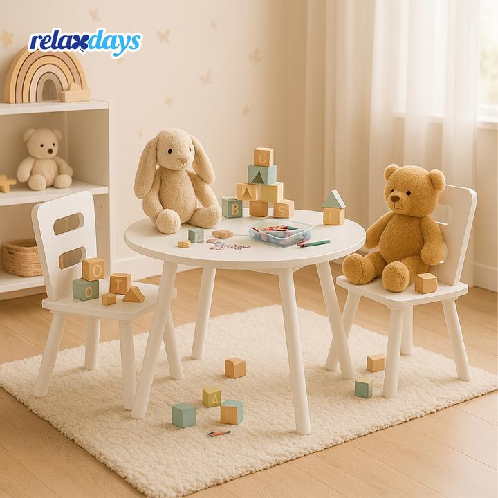 Produktbild Relaxdays 3-tlg. Kindersitzgruppe (Kinderstuhl, Kindertisch)