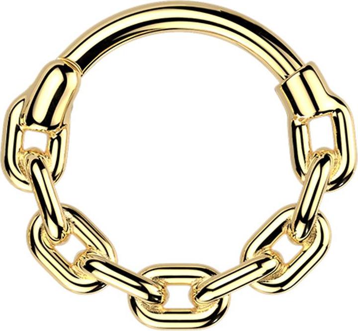 Produktbild Star Piercing Micro Segmentring klappbar vergoldet Kettenglieder (ohne Messing, Chirurgenstahl 316L)