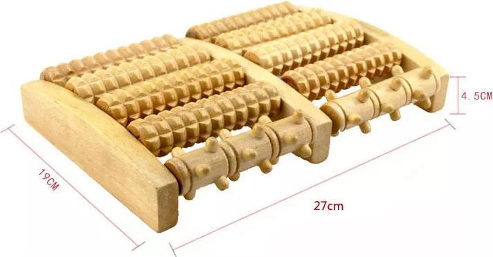 Actual product image Stride Holz Fussmassage Rolle 27x18x4cm Entspannende Fussrolle Beige