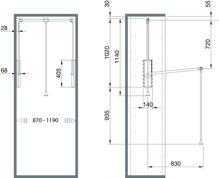 Produktbild Servetto Kleiderlift Professional Kunststoff/Stahl schwarz/verchromt (1 Stk.)