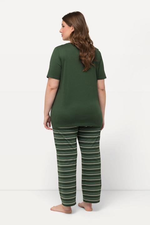 Produktbild Ulla Popken Pyjama, Ringel, Tunika-Ausschnitt, Halbarm (42, 44)