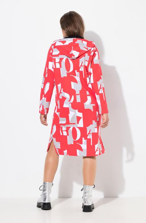 Produktbild Laurasøn Sweatkleid mit grafischen Druck, Kapuze, Langarm, OEKO-TEX (56)