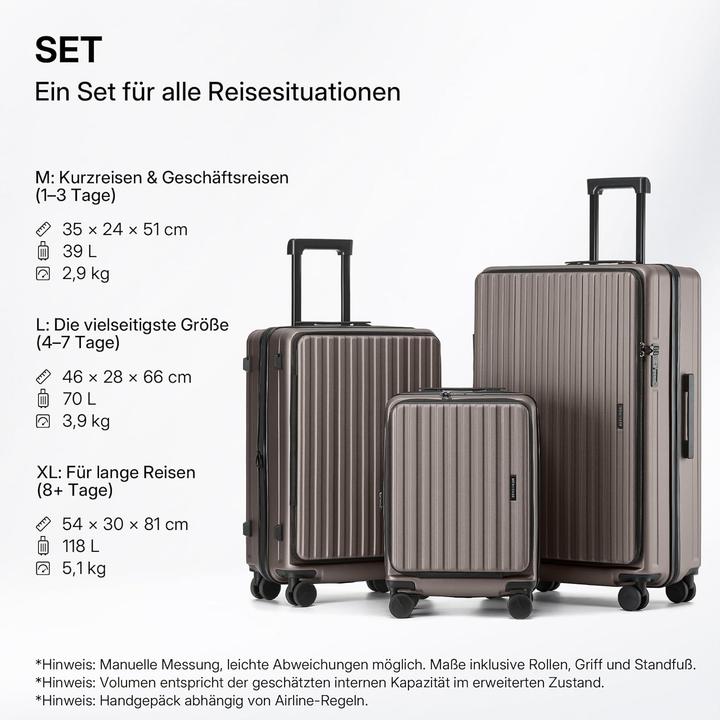 Actual product image Münicase 3-teiliges Hartschalen-Trolley-Set (34 l)