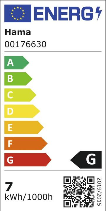 Energy Label Hama WLAN garden light incl. ground spike, waterproof, coloured, dimmable (450 lm, IP65)