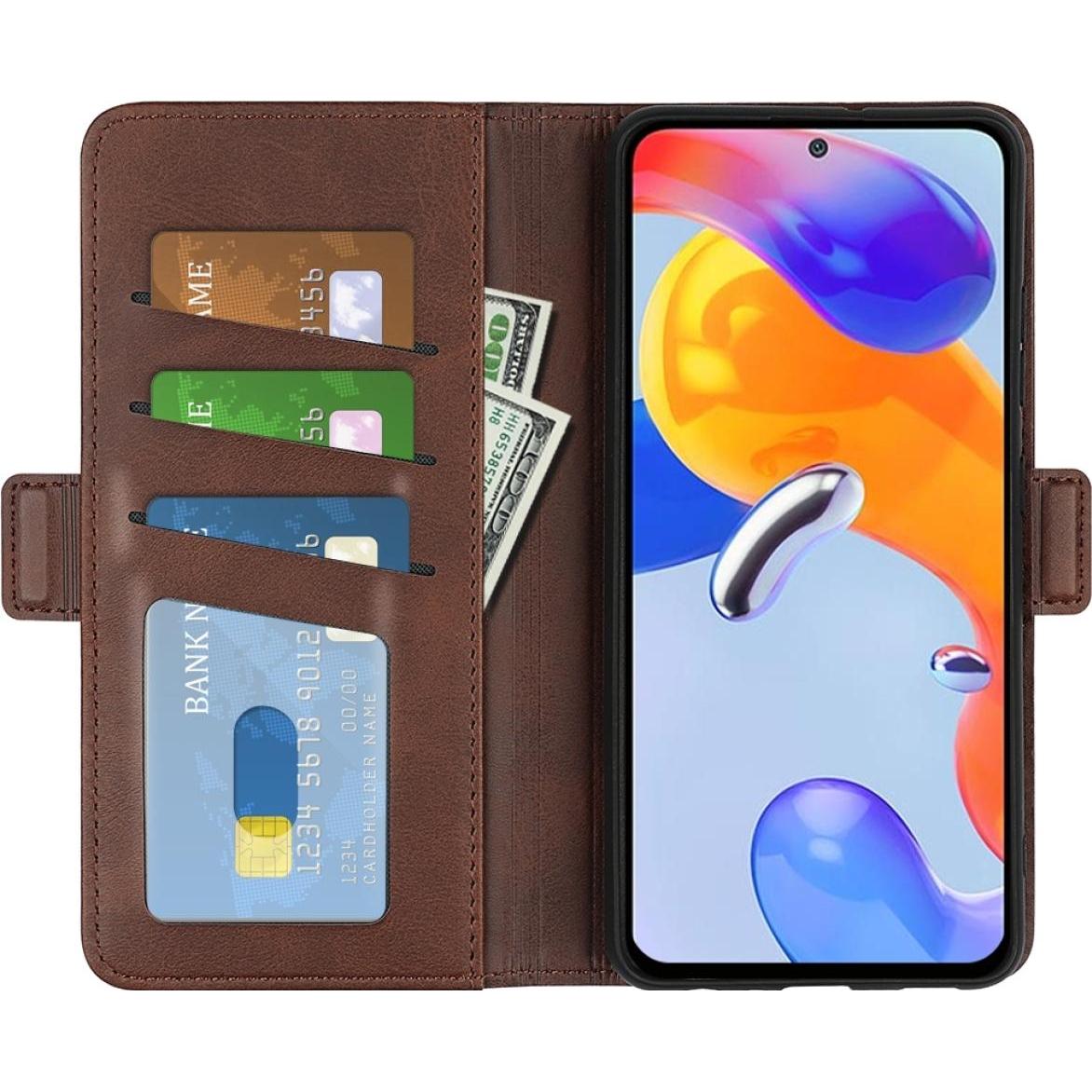 Screenguard Xiaomi Redmi Note 11 Pro+ 5G CardLounge Lederhülle (Xiaomi Redmi Note 11 Pro+), Smartphone Hülle, Braun
