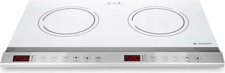 Produktbild Navaris Doppel Induktionskochplatte 3500W, Weiss