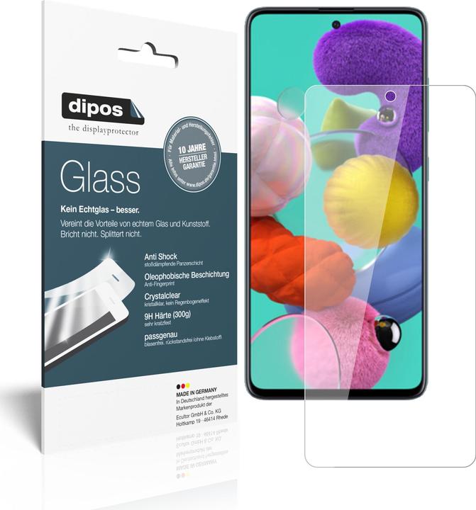 Dipos Displayschutz Anti-Shock (2 Stück, Samsung Galaxy A51)